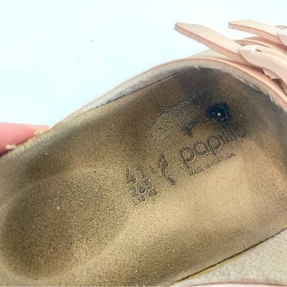 Birkenstock Papillo Metallic Pink Arizona sandals Slip On 3 Strap Leather Slides - Picture 11 of 12